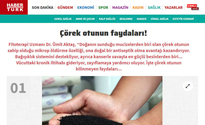 Mutfakların Küçük Siyah Mucizesi Çörek Otu ile Kanserle Savaşın! / Haberturk.com.tr