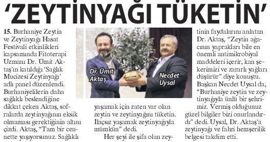 Zeytinyağı Tüketin / Milliyet Ege